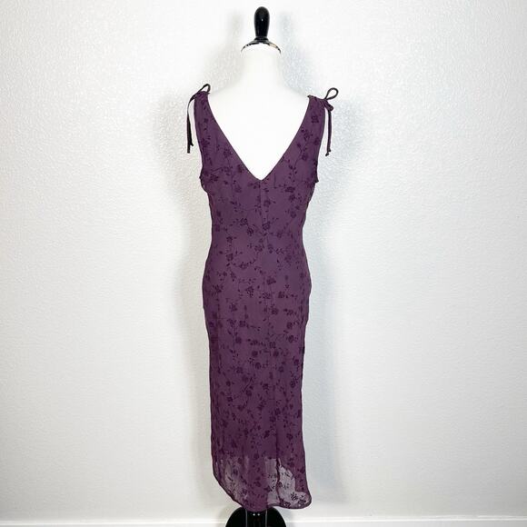 Vintage Y2K Ruby Rox HOCO Fairycore Velvet Floral Bias Cut Midi Dress Large - Picture 8 of 14